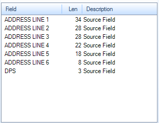 8. Available Fields Display